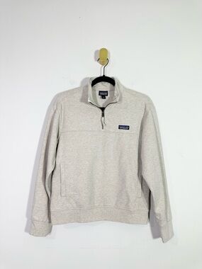 Patagonia Gray Beige Quarter-Zip Lightweight Pullover Sweatshirt